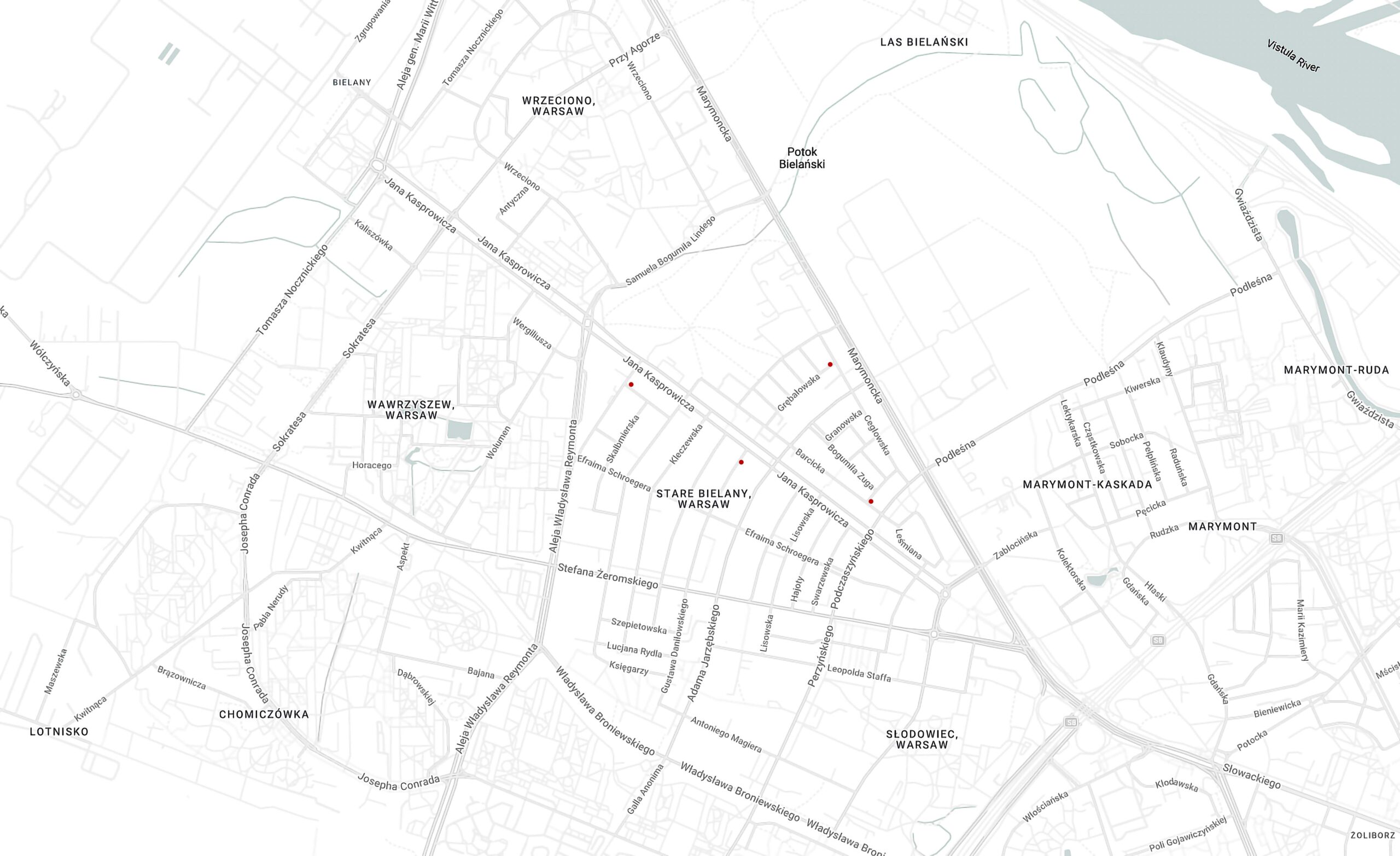 Mapa Warszawa Bielany