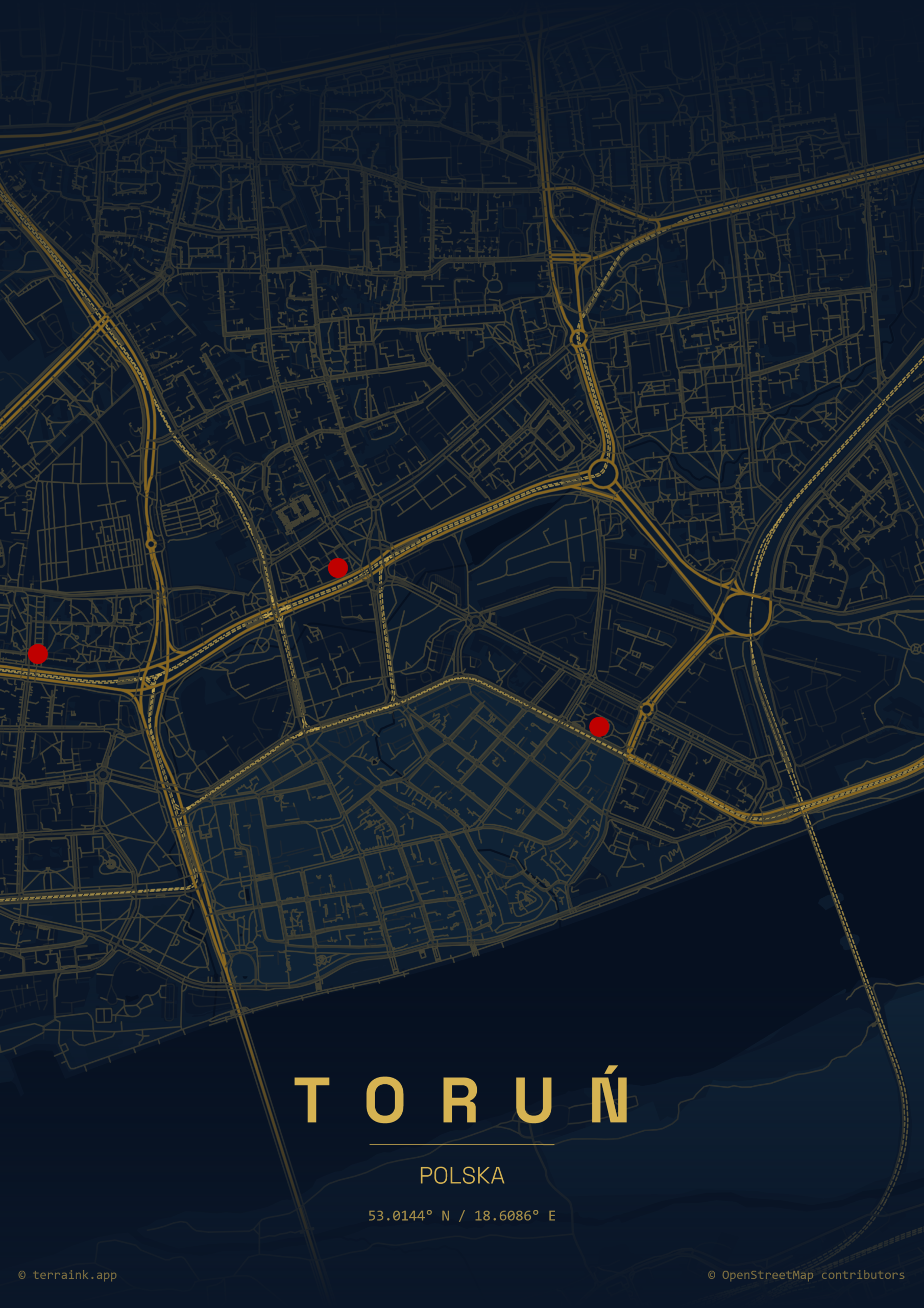 Mapa Torunia
